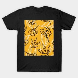 Drawing Flowers Pattern T-Shirt